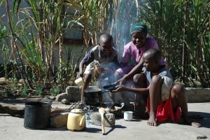 Every meal is prepared over an open fire. There are no utilities available here.